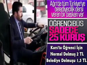 Öğrenci Dolmuş Ücretleri 25 Kuruş Oldu, Ağrı'da Örnek Uygulama