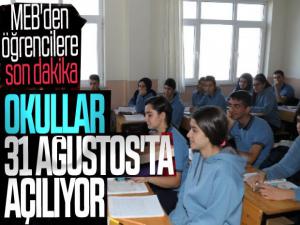 Okullar 31 Ağustos'ta Açılıyor