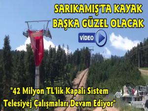 Sarıkamış Kayak Merkezinde Kapalı Telesiyej Çalışmaları Devam Ediyor