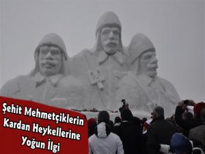 Sarıkamış Şehitleri Anısına Kardan Heykeller Yapıldı