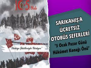 Sarıkamış Şehitleri Anma Yürüyüşü İçin Ücretsiz Otobüs Seferleri