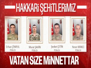 Şehitlerimizin Kimlikleri Açıklandı