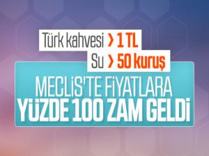 TBMM'de Fiyatlara Yüzde Yüz Zam Geldi