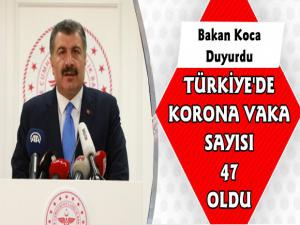 Türkiye'de Koronavirüs Vaka Sayısı 47 Oldu