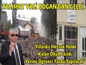 Vali Doğan Talimat Verdi Metruk Okul Binası Yıkıldı