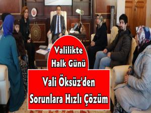 Vali Öksüz'den Halk Günü Toplantısı