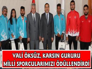 Vali Öksüz Karsın Gururu Olan Milli Sporcularımızı Ödüllendirdi