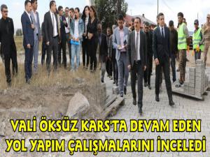 Vali Türker Öksüz, Kars'ta Yol Yapım Çalışmalarını İnceledi
