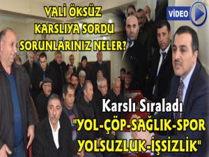 Vali Türker Öksüz Karslılara Sorunlarını Sordu, Bakın Karslılar En Çok Nelerden Sorun Yaşıyor