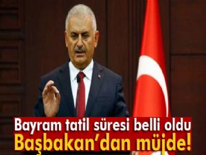 Başbakan'dan Bayram Müjdesi