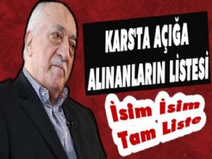 Kars'ta FETÖ'den Açığa Alınanların Listesi Açıklandı