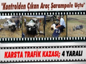 Kars'ta Feci Trafik Kazası; 2'si Çocuk 4 Yaralı