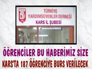 Kars'ta 187 Öğrenciye Burs Verilecek