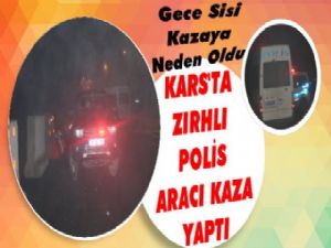 Kars'ta Zırhlı Polis Aracı Kaza Yaptı