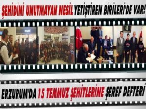 Erzurum'da 15 Temmuz Şehitlerine Şeref Defteri