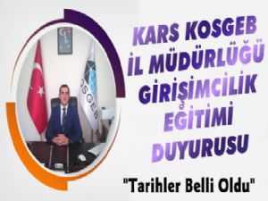 Kars KOSGEB Girişimcilik Eğitim Takvimini Açıkladı