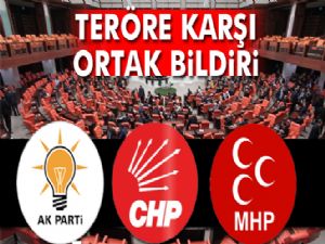 TBMM'de üç partiden teröre karşı ortak bildiri