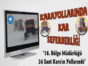 Kars'ta Karayolları Ekipleri Karla Mücadele Ediyor