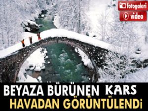 Beyaza bürünen Kars havadan görüntülendi