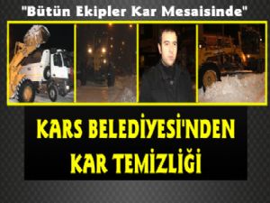 Kars Belediyesi Karla Mücadeleye Devam ediyor