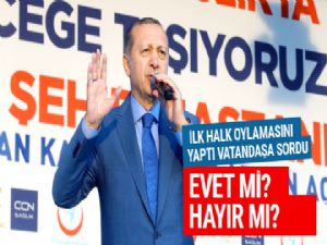 Erdoğan ilk halk oylamasını yaptı ve vatandaşa sordu!