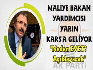 Maliye Bakan Yardımcısı Yarın Kars'a Geliyor