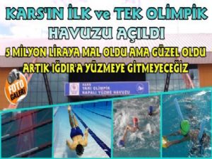 Kars'ın İlk ve Tek Yarı Olimpik Yüzme Havuzu Açıldı