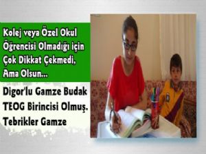 Kars'ın Digor'daki TEOG Birincisi, Gamze Budak