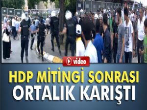 HDP mitingi sonrası ortalık karıştı