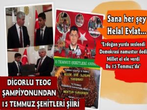 Digorlu TEOG Şampiyonu'ndan 15 TEMMUZ Şiiri