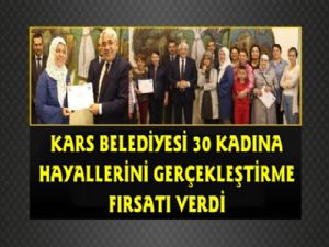 Kars'ta 30 Kadın Girişimci Belgelerini Aldı