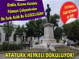 Kars'ta Atatürk Anıtı Bakımsızlıktan Dökülüyor!