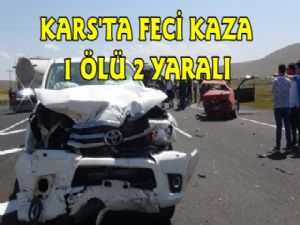 Kars'ta Feci Trafik Kazası:1 Ölü 2Yaralı