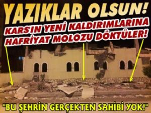 Kars'ın Yeni Kaldırımlarına Hafriyat Molozu Döktüler!