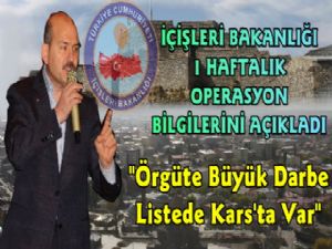 İçişleri Bakanlığı Haftalık Operasyon Bilgilerini Açıkladı, Listede Kars'ta Var