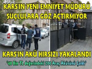 Kars'ta ki Firari Akü Hırsızı Yakalandı