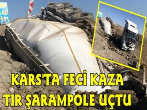 Kars'ta Trafik Kazası, Tır Şarampole Uçtu