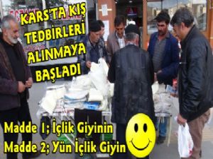 Kars'ta kışlık içlik ve çorap satışları büyük rağbet görüyor