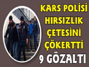 Kars'ta Hırsızlık Çetesi Çökertildi, 9 Gözaltı