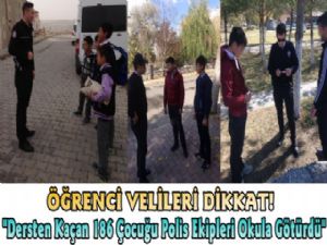 Kars'ta Dersten Kaçan 186 Öğrenci Okullarına Götürüldü