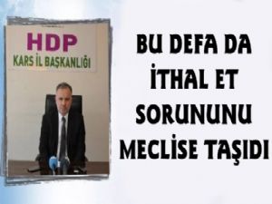 HDP Kars Milletvekili Ayhan Bilgen İthal Et İçin Soru Önergesi Verdi