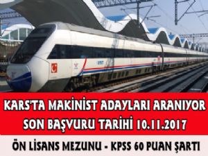 Kars'ta Makinist Adayları Aranıyor