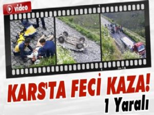 Kars'ta feci kaza :1 yaralı