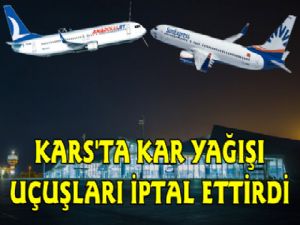 Kars'ta Uçaklara Kar Engeli