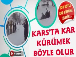 Kars'ta Kar Kürümek Böyle Olur