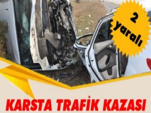 Kars'ta trafik kazası: 2 Yaralı