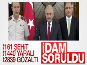 Başbakan açıkladı: 161 şehit, 1440 yaralı