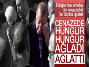 Erdoğan şehit cenazesinde gözyaşlarını tutamadı