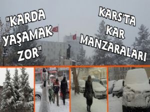 Kars'ta Kar Yağışı Hayatı Olumsuz Etkiledi