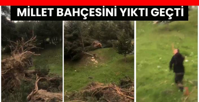 Hortum Millet Bahçesini Yıktı Geçti